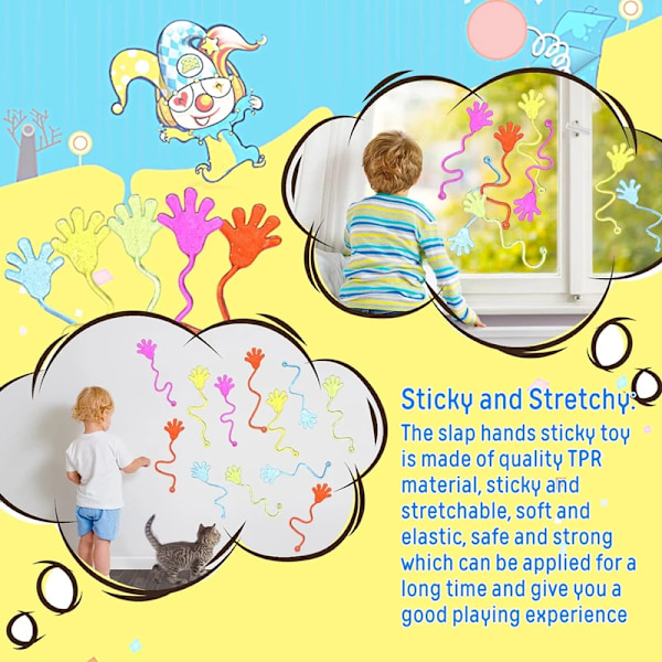 10 bitar  Barn Roliga Sticky Hands Toy Palm Elastic Sticky Squishy Slap Palm Toy Barn Novelty Gift