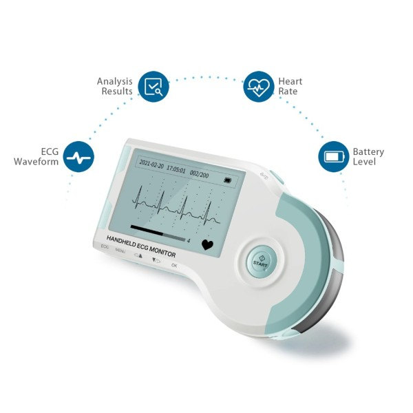 Håndholdt EKG Monitor EKG Sanntids Overvåking Av Hjerte Rate Holter Kontinuerlig Måling Elektrokardiogram