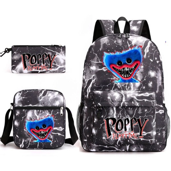 Skräck spel Vallmo väska Student väska Tredelad set axel väska+Backpack+Pen väska