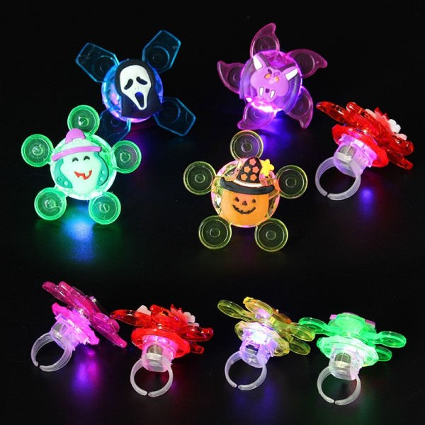 3 STK LED Glødende Finger Gyro Roterende Ring Børne legetøj
