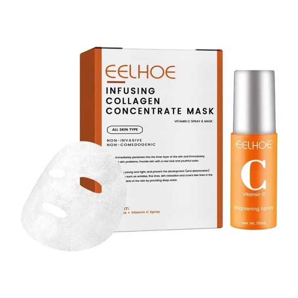 Kollagen Anti Aging Ansiktsmask VC Whitening Serum Spray Set Wrinkle Ta bort Essence