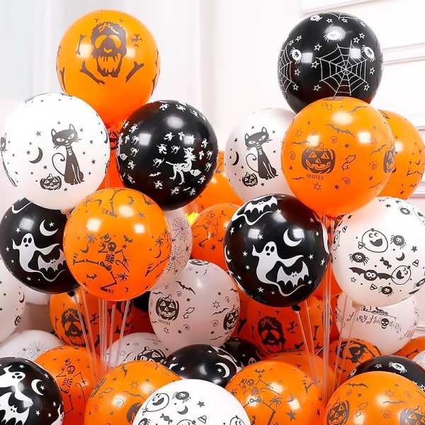 50 ballonger 12 tum halloween ballonger kreativ pumpa spindel latex uppblåsbar ballong leksaker