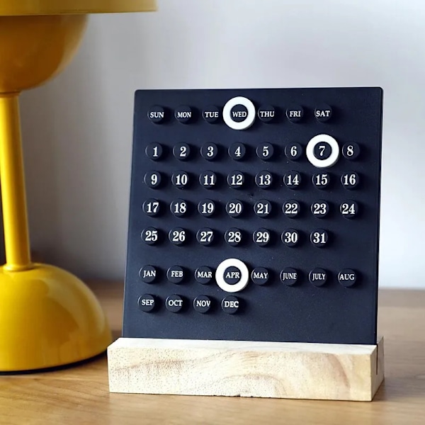 Akryl Træ Base Håndlavet Gør-det-selv Kalender Kontor Desktop Hjem Dekorativ Digital Lille Ornament