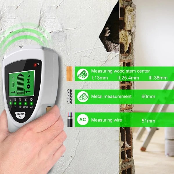 Vägg skanner med LCD display och ljud larm automatisk kalibrering portabel elektronisk vägg