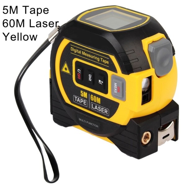 3 in 1 laser etäisyysmittari 5M nauha mitta viivain LCD näyttö taustavalolla etäisyys mittari rakennus mittaus laite