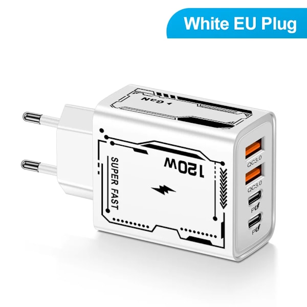 4-Port USB C Hurtig Opladning Oplader PD Hurtig Opladning 3.0