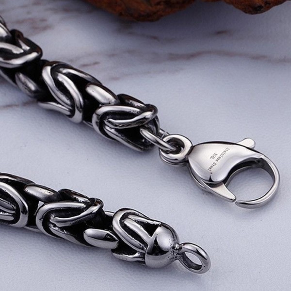 Gotisk stil sølv farve kranie kæde armbånd til mænd rock fest smykker biker  armbånd 807a | Fyndiq