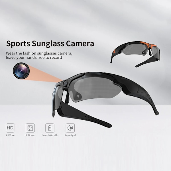 1080P HD mini kamera glasögon polariserad lins smart videokamera utomhus cykling sport säkerhet skydd solglasögon