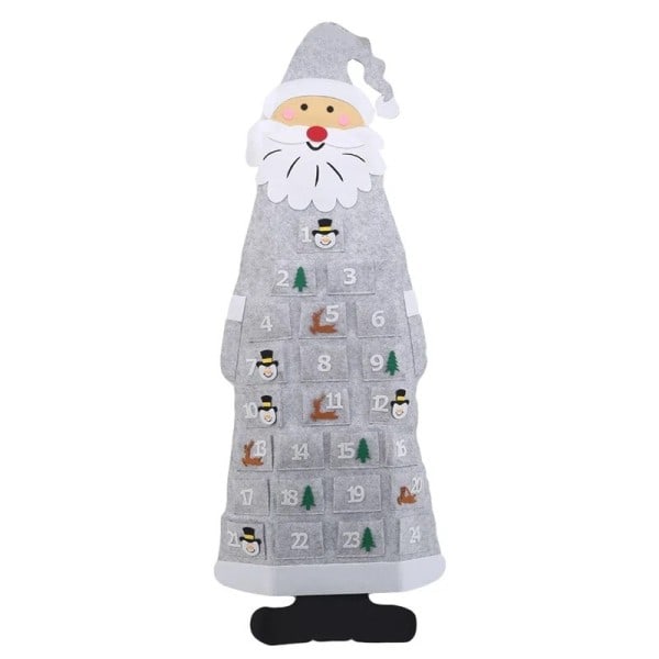 Advent kalender stoff jul hengende anheng nissen filt pynt diy advent kalendere