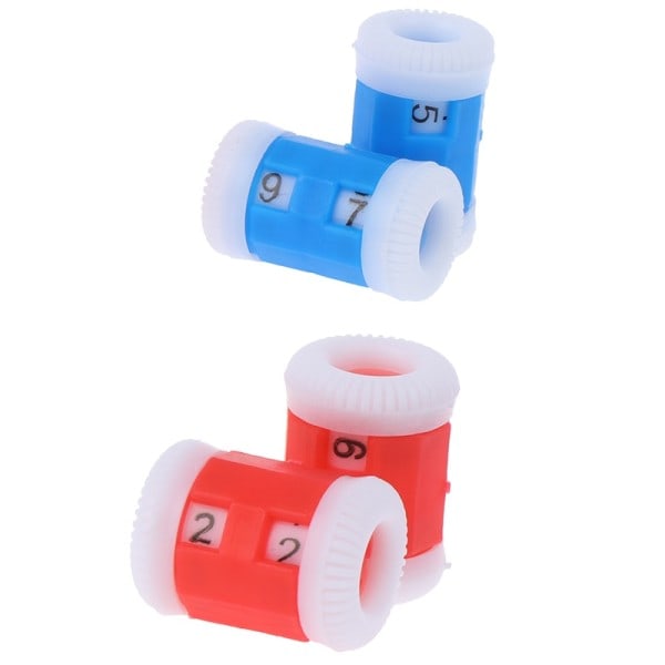 2 Large Röd +2 Small Blå Plast Stick Stick Nålar Rad Counter