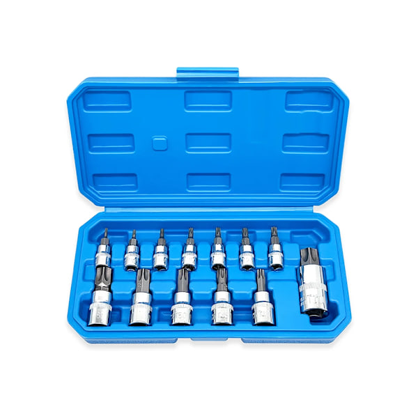 Professional 13 kpl Torx Star Bit Socket nuts Set 1/4 3/8 ja 1/2" Drive T8 - T70 Home Tool  Kit