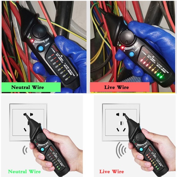 Spänning Detektor Tester Indikator Profession Smart Test Pencil Live/phase Wire Breakpoint NCV Continuity Meter