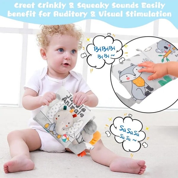 Soft Baby Books 3D Touch Feel High Contrast Toy Book Sensory Tidig Lärande Barnvagn Leksaker