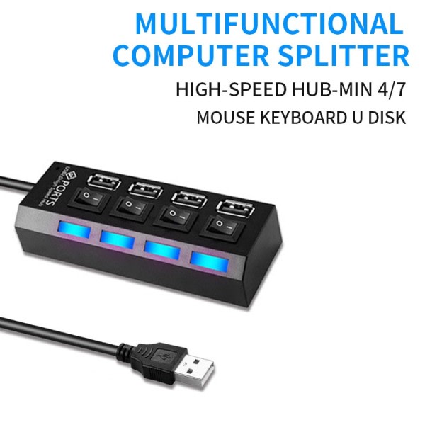 USB Splitter Multi-Function Grænseflade Hub Hub Laptop Multi-Purpose U Disk Socket Extension