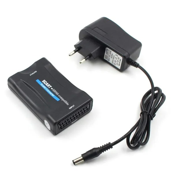SCART Til HDMI kompatibel Video Lyd Konverter AV Signal Adapter Mottaker For HDTV Sky Box