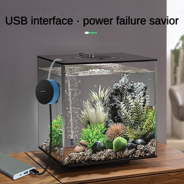 Akvarium tilbehør USB luft tryk lille iltning pumpe