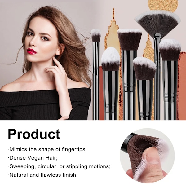 14 deler Sminke Børster Set  Soft Fluffy Foundation Blush
