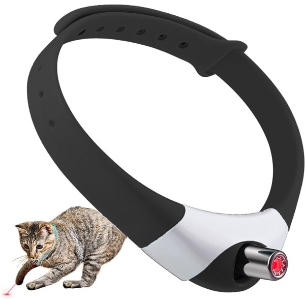 El Smart Roligt halsband för Kattunge, Bärbart Automatisk Katt Leksaker,USB Uppladdningsbart Katt Laser halsband