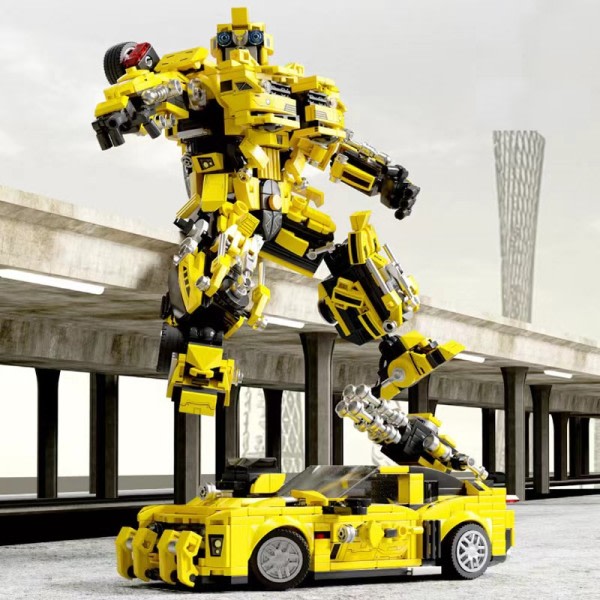 2 i 1 Deformasjon Robot Bygge Klosser Sett Klosser Leketøy Transform Biler Bursdag Leker