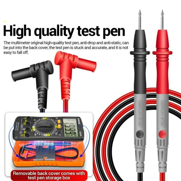 Digital Ultra-tynd Multimeter Opbevaring Professionel Meter Auto Voltmeter