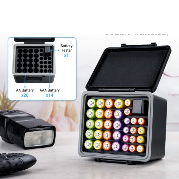 Multi Slots 18650 Container AA AAA Batteri Etuiet Holder med Batterier Tester Vandtæt Batteri Opbevaring Boks