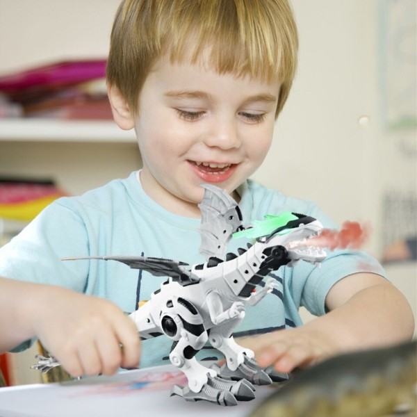 Hvid Spray Elektrisk Mekanisk Dinosaur Legetøj Intelligent Dragon Model Pterosaurs Dinosaur World Legetøj