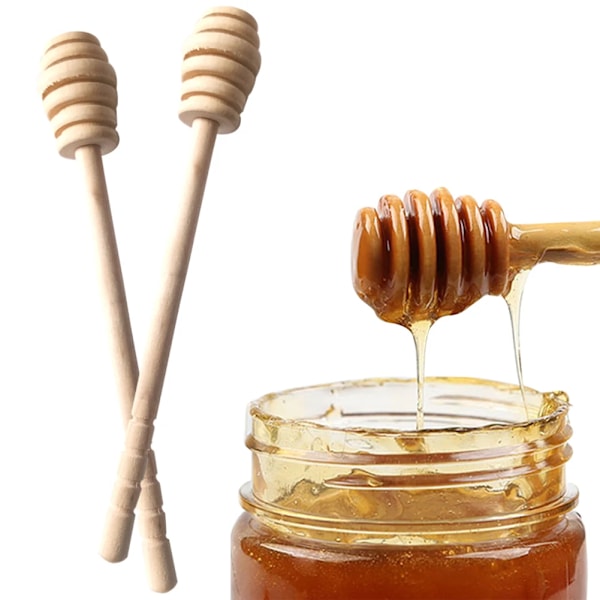 Bästa kvalitet 5 bitar Honung Bopp Stopp Långt Handtag Trä Honungsmixer Rör Praktisk Bar Sked 16cm Honung Mixing Stick Kök Verktyg