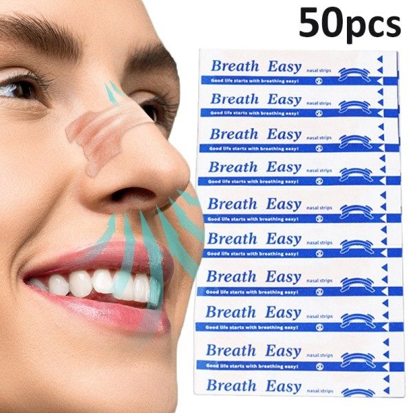 50 st Breath Lätt Anti-snarkning Patch Nasal Strips Gott Sover Stopp Snarkning Nos Plåster