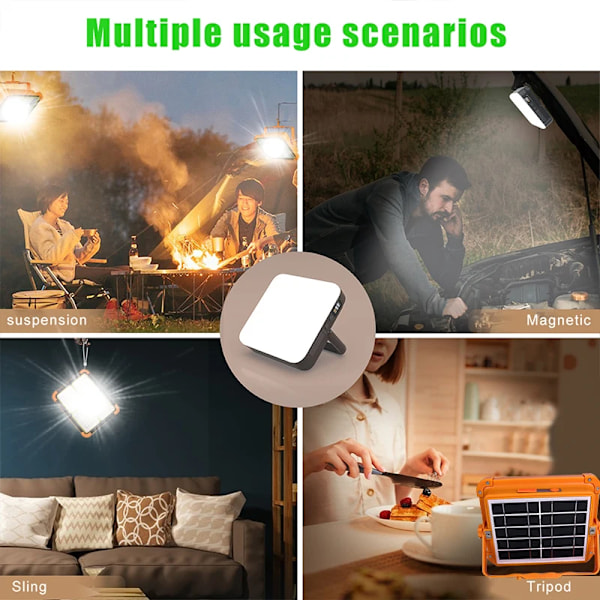 10000 mah Bärbar sol lykta LED Tält Ljus Laddbar Lantern Nödläge Natt Marknad Ljus