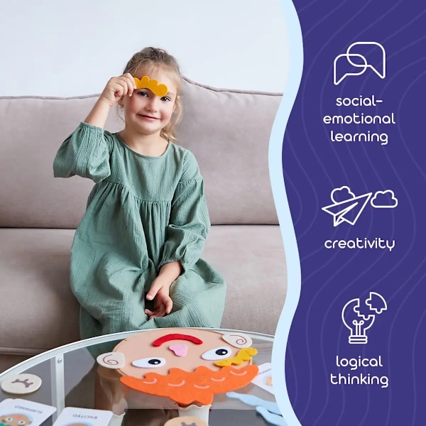 Lapset Montessori Kasvo ilmaisu Peli Emotionaalinen Vaihto lelut 9 korteilla