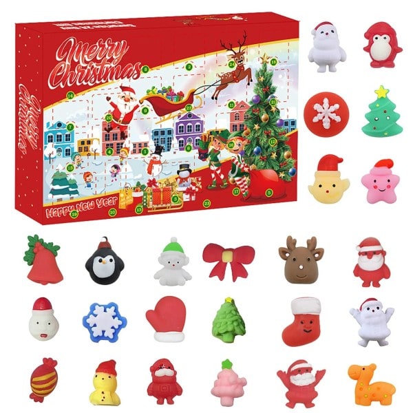 Jul Advent Kalender Nedtelling Overraskelse Squishy Søte Dyr Dekompresjoner Leker