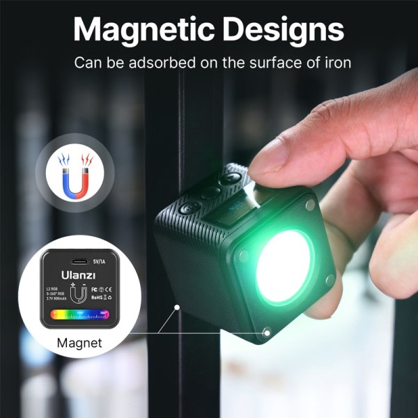 Mini COB Video Kamera Lys Dimbar 360° Full Farge Lys med Diffuser Honeycomb Fotografi