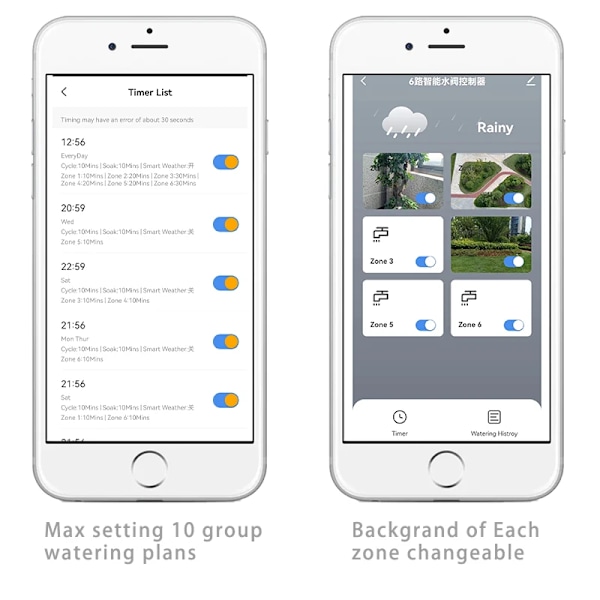 6 Zone WIFI Connect Tuya Smart Home Vanding Timer Have Irigation Controller Vand Valve Irrigation Tmer System