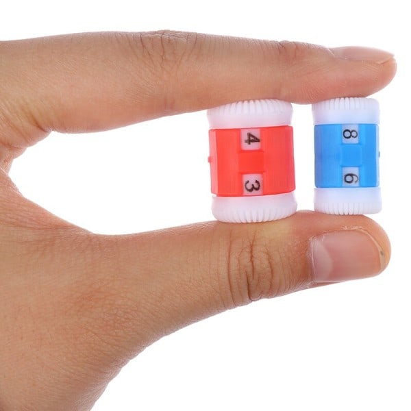 2 Large Röd +2 Small Blå Plast Stick Stick Nålar Rad Counter