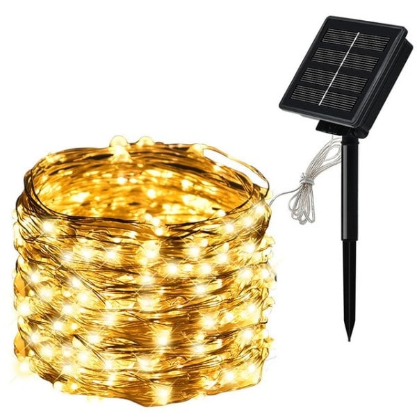 LED Solar Ljus Utomhus Vattentät Fairy Garland String Lights Jul Fest Trädgård Solar Lampa