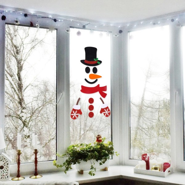 Joulu ovi ikkuna tarrat huopa kangas lumiukko joulupukki hirvi seinä tarra
