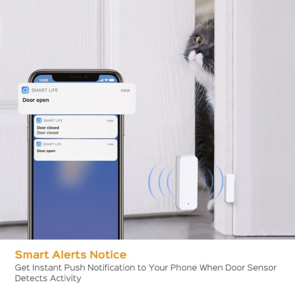Tuya WiFi Fönster Dörr Sensor Dörr Öppen Stängd Magnetisk Detektor Hem Säkerhet Skydd