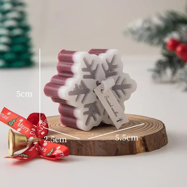 Ljus Handgjorda Jul Snöflinga Shape Aromaterapi Ljus Vinter Kreativt Hem Inredning