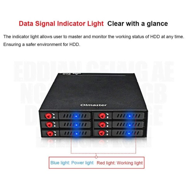 6-Bay 2,5 tommer SATA SSD HDD Hot Swap Mobil Rack/Enclosure Hard Disk Kapital Rack Data lagring