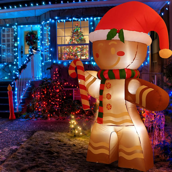 Jul Gummibåter Pepperkaker Mann med innebygd LED pynt til jul fest