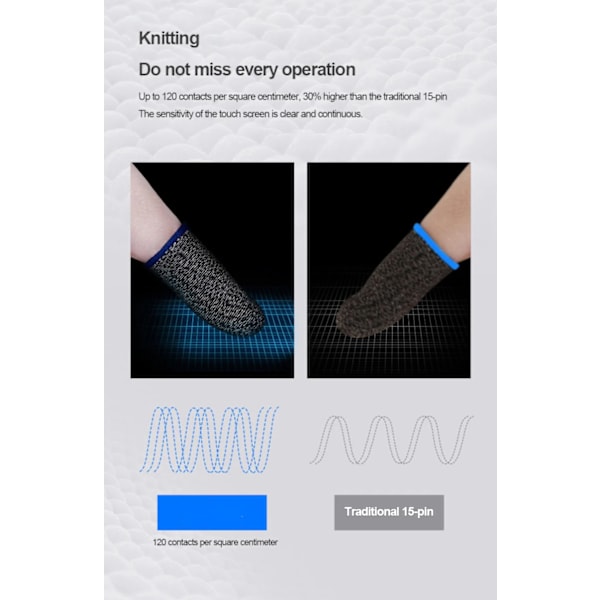 Icke-skrapa Touch Skärm Gaming Tumme Handskar Gaming Finger Sleeve Spel Controller Svettproof Handskar