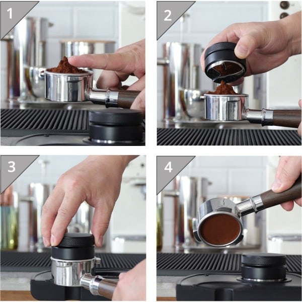 Kaffe Distributor, Espresso Distribution Værktøj/Leveler, 3 Vinklede Skråninger Justerbar Palm Sabotage