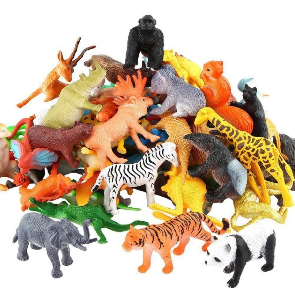 54 kpl mini viidakko eläin lelut setti realistinen villi muovi eläimet  oppimis lelut fe7e | Fyndiq