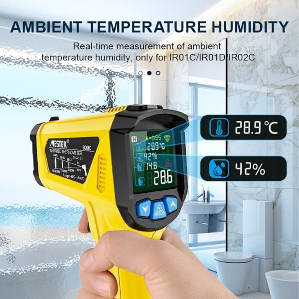 Digital Infraröd Termometer 800/600/400C Adaptiv Emissivitet Beröringsfri Temperatur Meter Laser Pyrometer