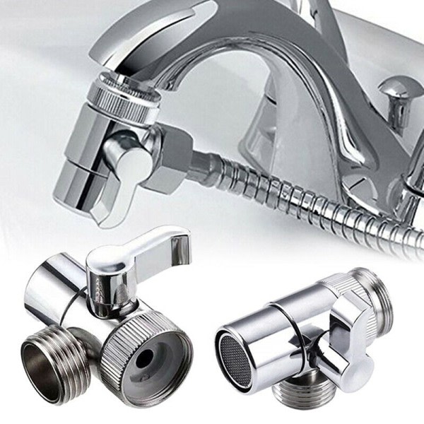 Zink legering Omkopplare Kran Adapter Kök Sho Splitter Omkopplare Ventil Vatten Kran Anslutning Toalett Bidé Dusch