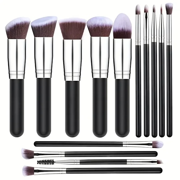 14 deler sminke børster sett  myk fluffy foundation blush