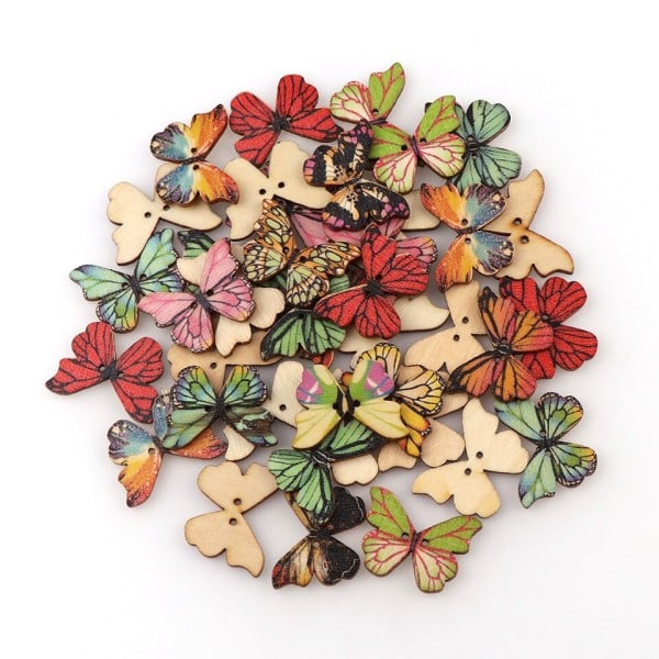 Sommerfugl Tre Knapper Passform Søm Og Scrapbooking Sying Knapper For Håndverk Gjør-det-selv Blandet