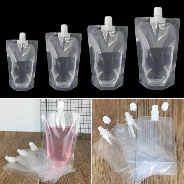 Gjennomsiktig plast poser med drikke pose forseglet gjenbrukbar drikke juice melk kaffe reise arrangør pose