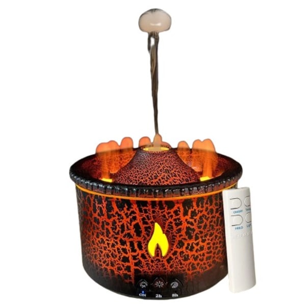 Essential Olie Diffuser Fugter Aroma Diffuser Aromaterapi Vulcano Fugter med flamme & Volcano Mist Mode 2 Colors Timer