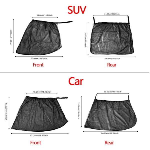 4 osaa auto aurinko varjostin verkko maastoauto ikkuna UV suoja verho kansi auto kannet etu taka sivu autot